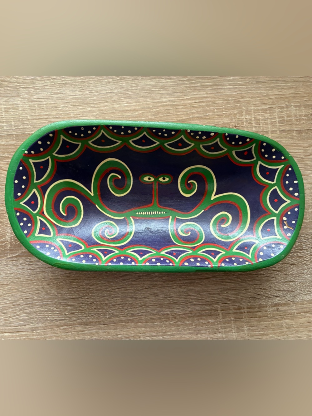 Folk Painting - Painted Wooden Dish 🎨🖌️🎨🖌️